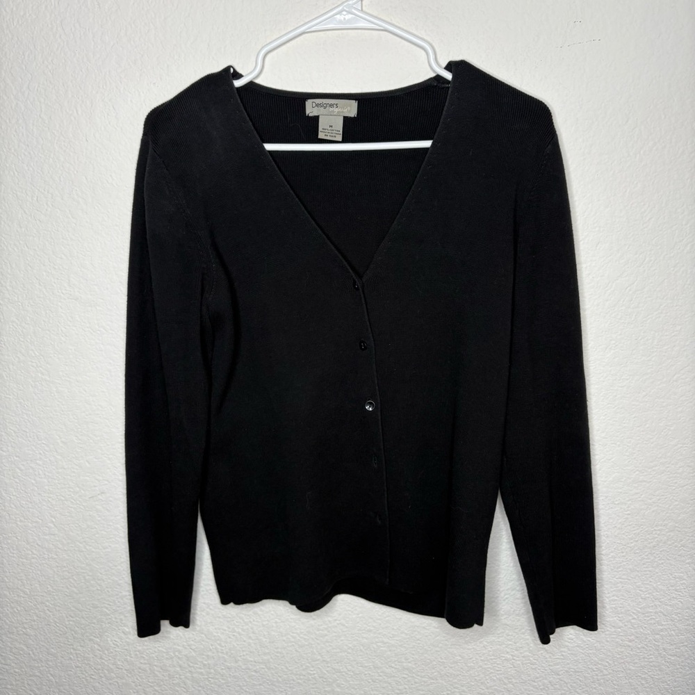 100% cotton Black Button up Cardigan
